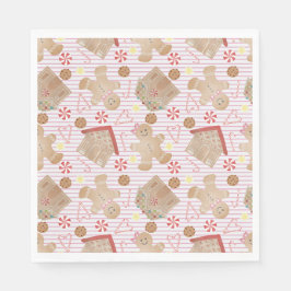 Weihnachtskekse mit rosa Streifen Papier Napkin Serviette
