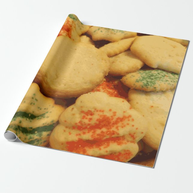 Weihnachtskekse mit Zuckersprinklen Geschenkpapier (Ungerollt)