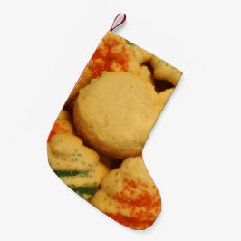 Weihnachtskekse mit Zuckersprinklen Kleiner Weihnachtsstrumpf