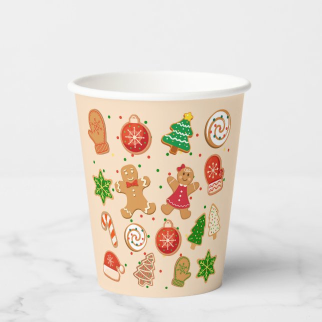 Weihnachtskekse Pappbecher (Vorderseite)