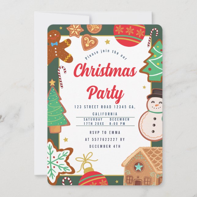 Weihnachtskekse-Party Einladung (Vorderseite)