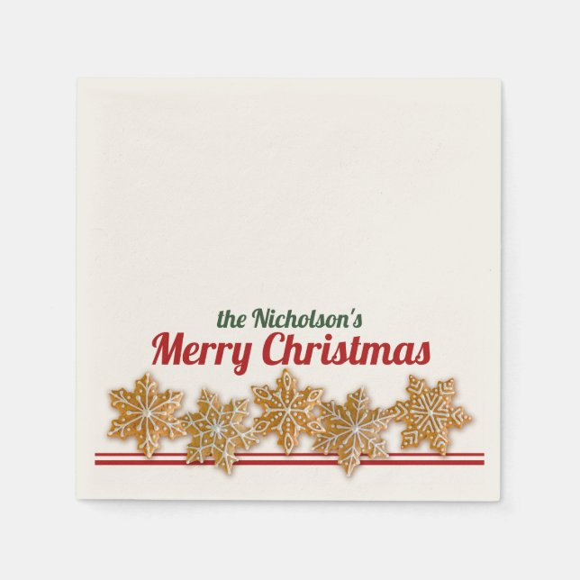 Weihnachtskekse | Personalisierter Urlaub Serviette (Vorderseite)
