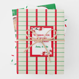 Weihnachtskekse Poinsettia Katze Geschenkpapier Set