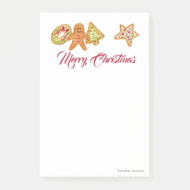 Weihnachtskekse Post-it Notes Klebezettel (Vorderseite)