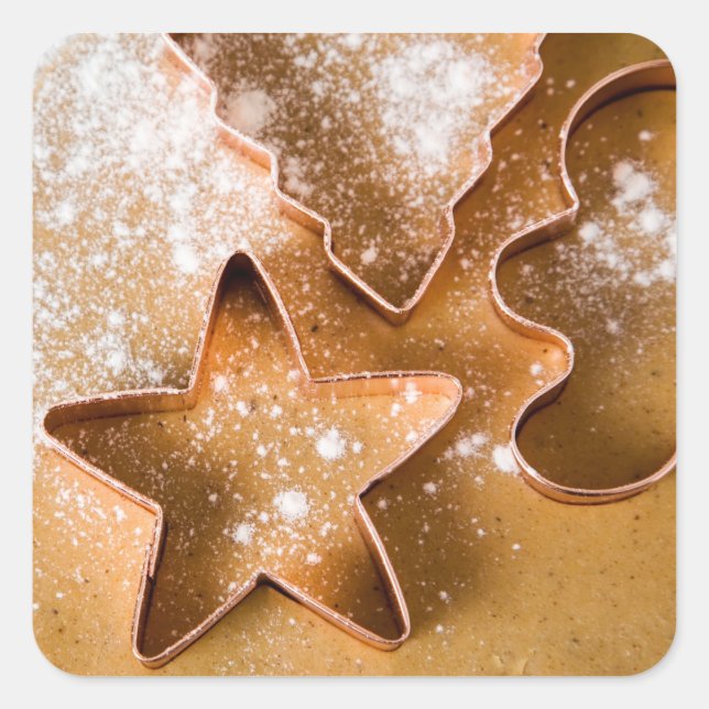 Weihnachtskekse Quadratischer Aufkleber (Vorderseite)