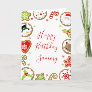 Weihnachtskekse Rot und Grün Alles Gute zum Geburt Karte