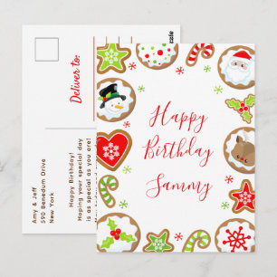 Weihnachtskekse Rot und Grün Alles Gute zum Geburt Postkarte