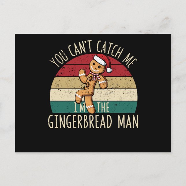 Weihnachtskekse Sie können mich nicht fangen Postkarte (Vorderseite)