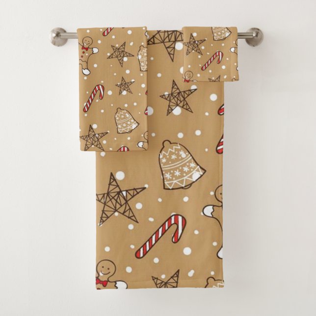 Weihnachtskekse und Bonbons Badhandtuch Set (Insitu)