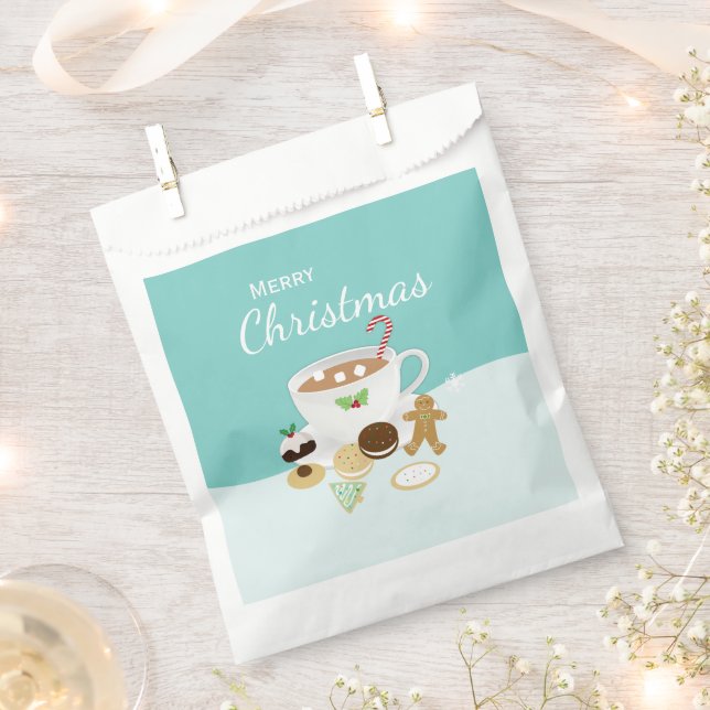 Weihnachtskekse und heiße Schokolade Geschenktütchen (Ausgeschnitten)