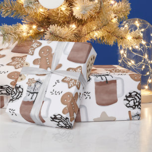 Weihnachtskekse und heiße Schokolade - Weihnachtsb Geschenkpapier