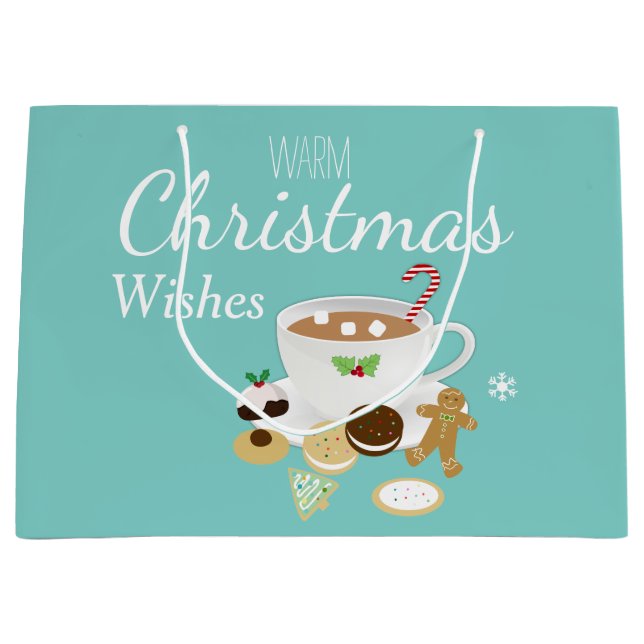 Weihnachtskekse und heißer Schokoladenurlaub Große Geschenktüte (Vorderseite)