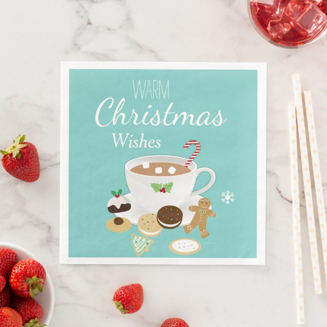 Weihnachtskekse und heißer Schokoladenurlaub Serviette (Beispiel)