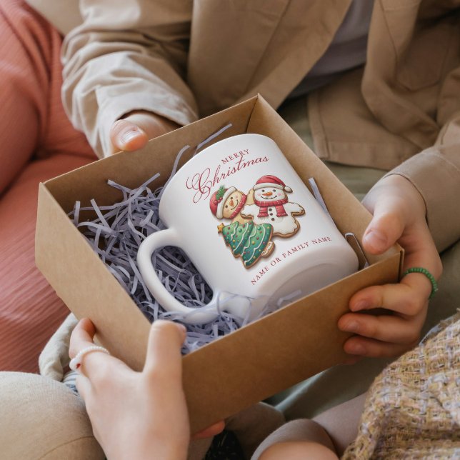 Weihnachtskekse und Individuelle Name Frohe Weihna Kaffeetasse (Von Creator hochgeladen)