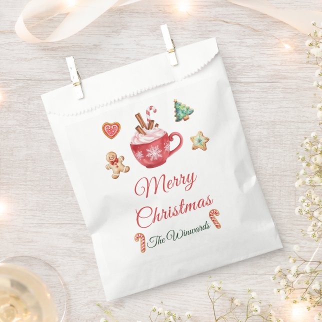 Weihnachtskekse und Kakao-Party Geschenktütchen (Ausgeschnitten)