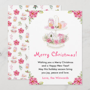 Weihnachtskekse und Kakao Rosa Frohe Weihnachten