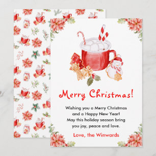 Weihnachtskekse und Kakao Roter Frohe Weihnachten