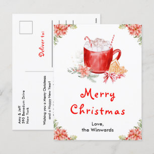Weihnachtskekse und Kakao Roter Froher Weihnachten