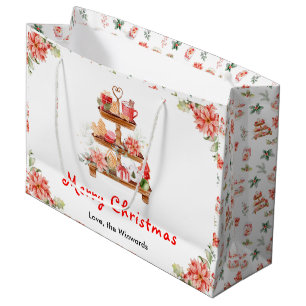 Weihnachtskekse und Kakao Roter Froher Weihnachten Große Geschenktüte