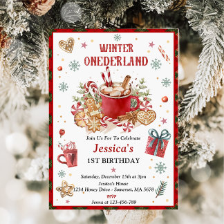 Weihnachtskekse und Kakao-Winter Onederland Einladung
