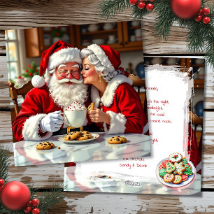 Weihnachtskekse von Mr und Mrs Claus, heiße Schoko Feiertagskarte