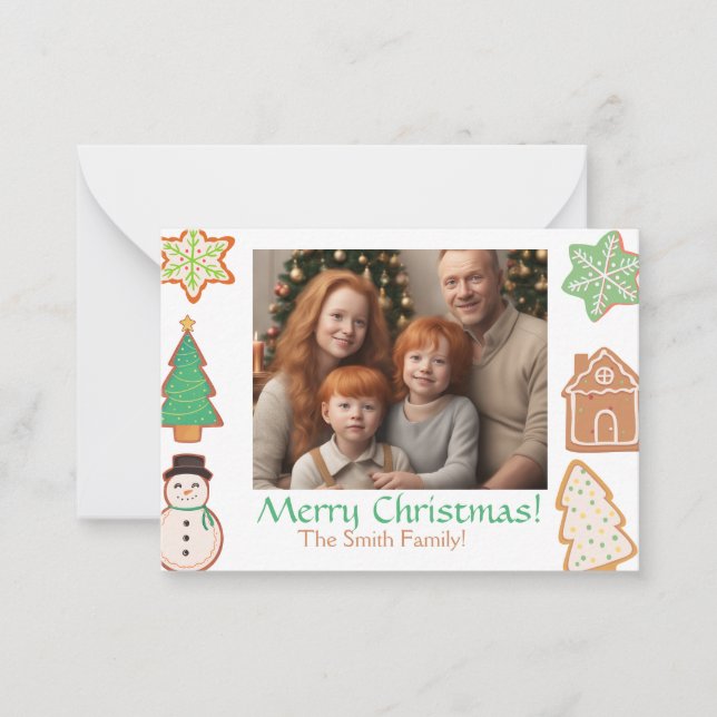 Weihnachtskekse Weihnachtskarten mit Familie Mitteilungskarte (Vorderseite)
