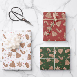 Weihnachtskeksmuster Geschenkpapier Set