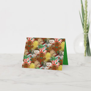 Weihnachtskeksmuster Notizkarte Feiertagskarte