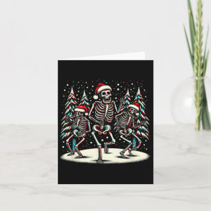 Weihnachtskelette tanzen - Vintages Halloween-Co Karte