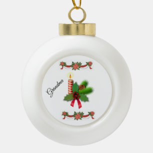 Weihnachtskeramik-Kugelschmuck, Weihnachtskerze Keramik Kugel-Ornament