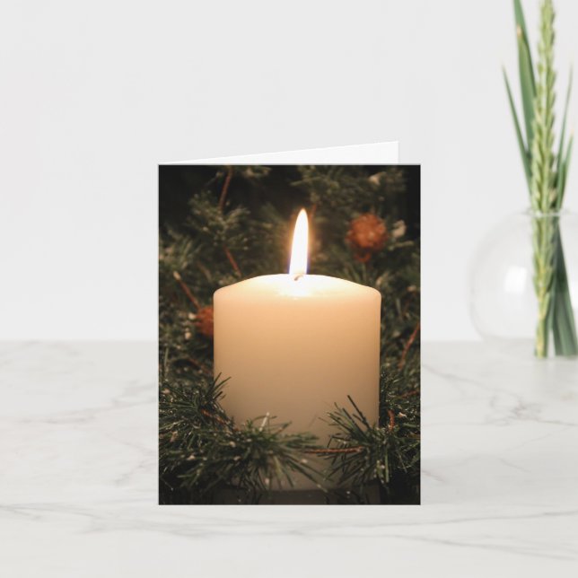 Weihnachtskerze 4 2014 feiertagskarte (Vorderseite)