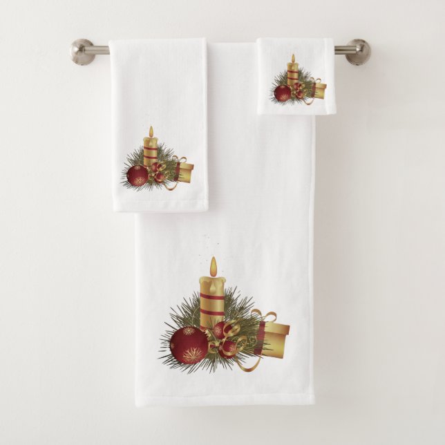 Weihnachtskerze Badhandtuch Set (Insitu)