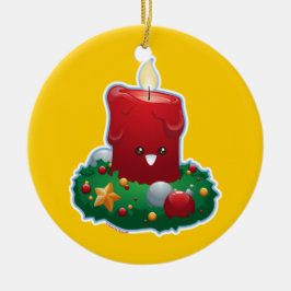 Weihnachtskerze Keramik Ornament
