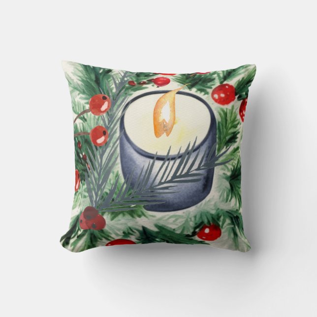 Weihnachtskerze Kissen (Vorderseite)