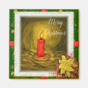 Weihnachtskerze Kühlschrankmagnet