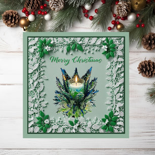 Weihnachtskerze Magnetkarte