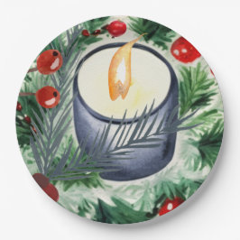 Weihnachtskerze Pappteller
