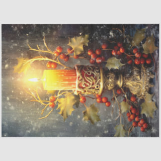 Weihnachtskerze Seidenpapier