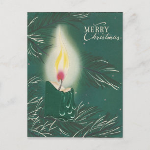 Weihnachtskerze Vintage Feiertagspostkarte