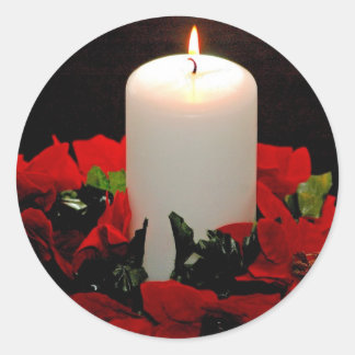 Weihnachtskerzen-Aufkleber Runder Aufkleber
