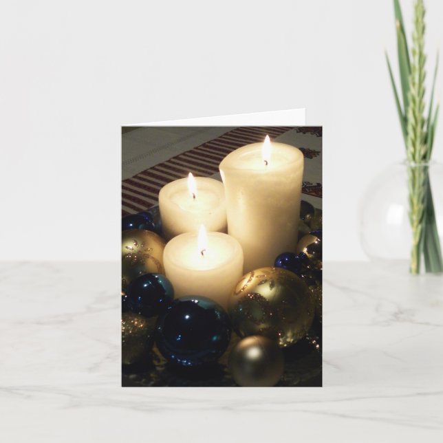Weihnachtskerzen Feiertagskarte (Vorderseite)