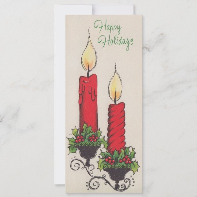 Weihnachtskerzen Feiertagskarte (Vorderseite)