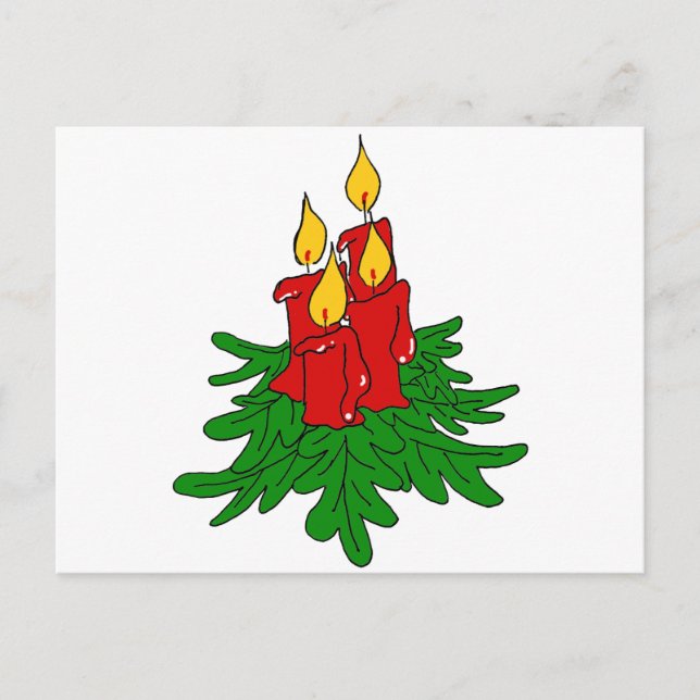 Weihnachtskerzen Feiertagspostkarte (Vorderseite)