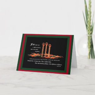 Weihnachtskerzen, Jesaja 9:6 Dankeskarte