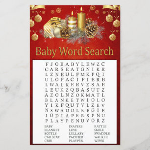 Weihnachtskerzen Kinderdusche Word Search Game