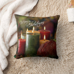Weihnachtskerzen Kissen