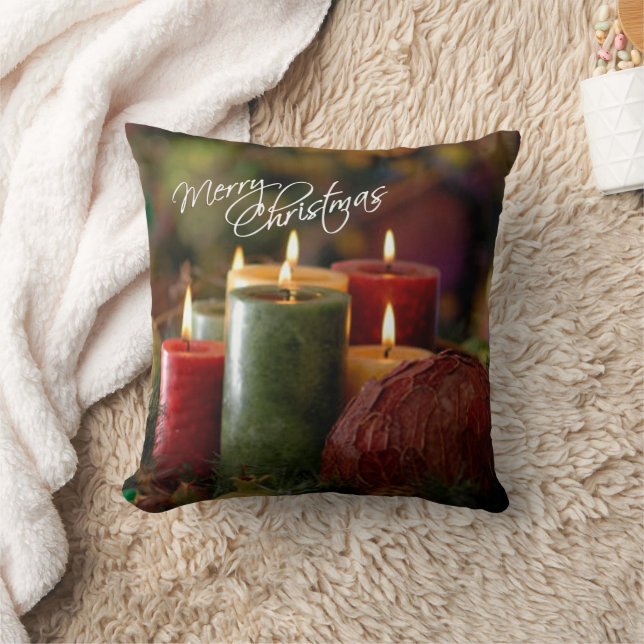 Weihnachtskerzen Kissen (Decke)