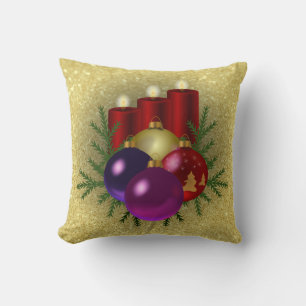 Weihnachtskerzen & Ornamente Gold Imitate Glitzer Kissen