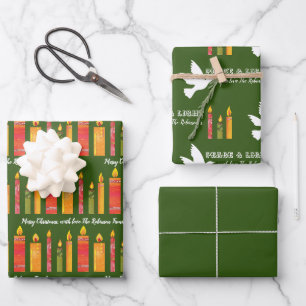 Weihnachtskerzen tauchen Licht Frieden Brauch Geschenkpapier Set