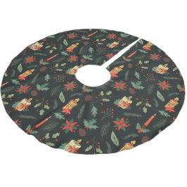 Weihnachtskerzen und -beeren polyester weihnachtsbaumdecke